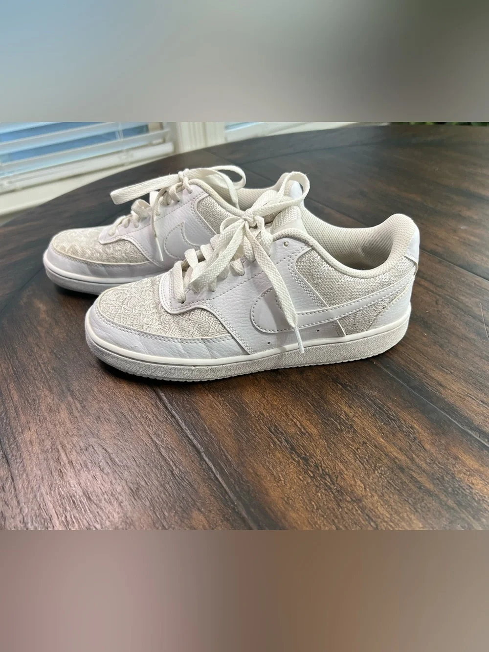 Nike Court Vision White Lace “Wedding Shoe” Women’s Size 6.5